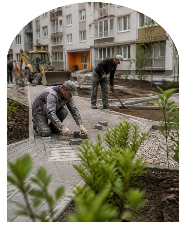 Благоустройство двора многоквартирного дома в Орле
